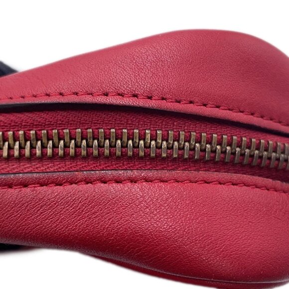 GUCCI GG Marmont Mini Shoulder Bag Size Mini Leather Red/Beige 448065 - Picture 12 of 14